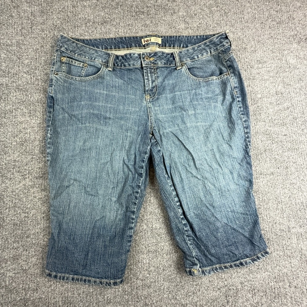 L.e.i. Sophie Hiphugger Bermuda Shorts Womens 20 Blue Denim Relaxed Fit Stretch